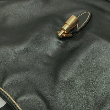 Gucci Jackie Soft Medium Green Leather Shoulder Bag With Strap