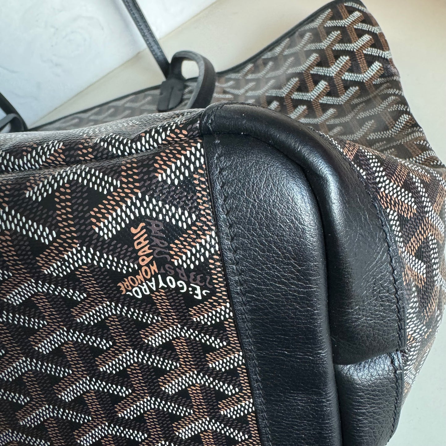 Goyard Artois GM Large Black French Bulldog Reinforced Corners and Zipper