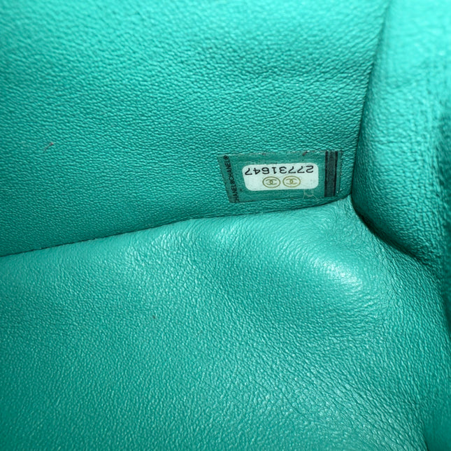 Chanel Classic Flap Mini 2018 Turquoise Blue Green Lambskin Leather Gold Hardware