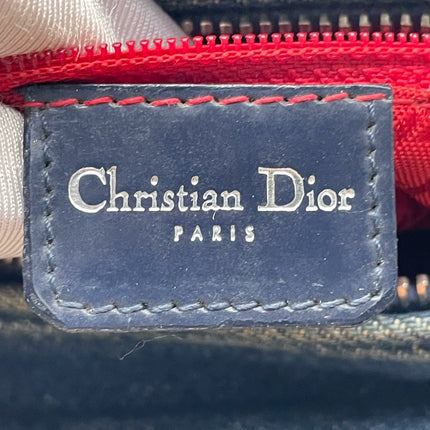 Lady Dior Vintage Medium Navy Blue Jeans Silver Hardware