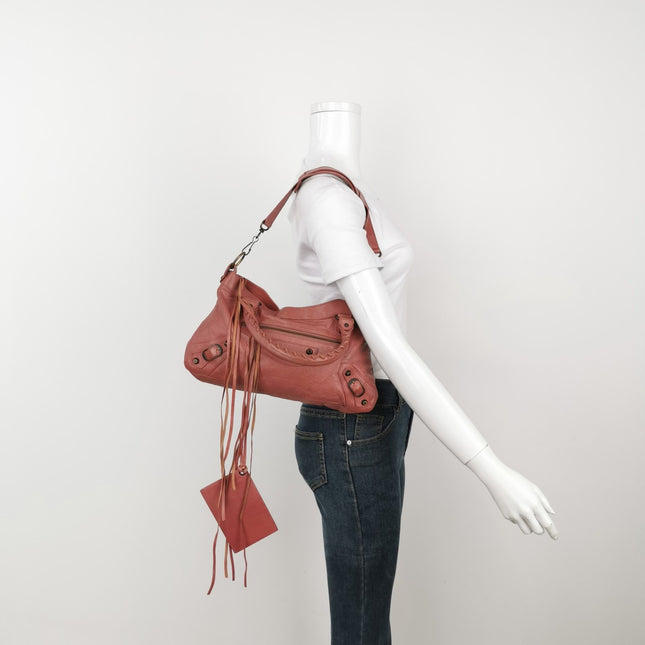 Sold Balenciaga City Bag Pink with black hardware Classic Crossbody Bag