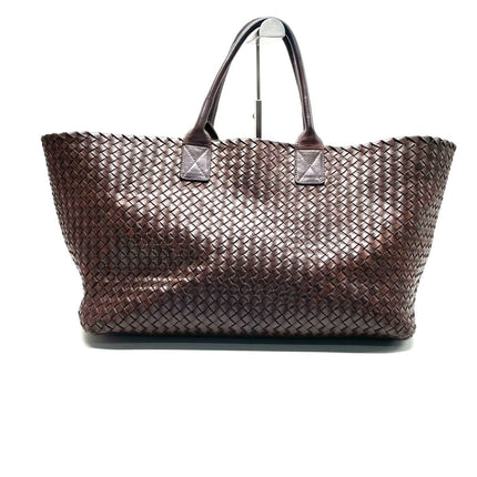 Sold Bottega Veneta Cabat Large Intreccio Leather Tote Bag Dark Chocolate Brown