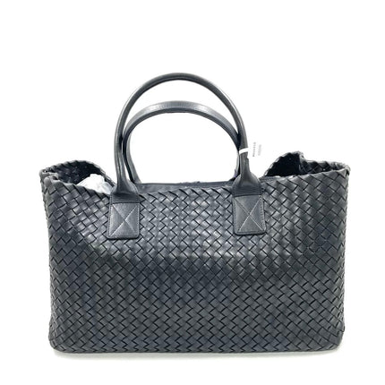 Bottega Veneta Cabat Large Intreccio Leather Tote Bag Black 40cm