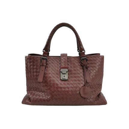 Bottega Veneta Roma Handbag Bag Intrecciato Nappa Leather Wine Burgundy Large 35cm-Luxbags