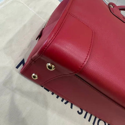 Loewe Amazona 36 Medium Red Leather Horse Lock Gold-tone Hardware