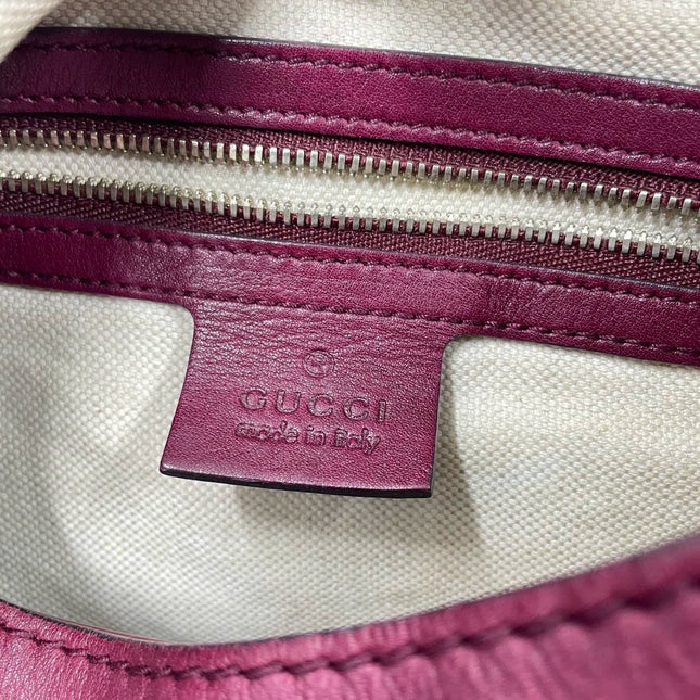 Sold Gucci Jackie 1961 Soft Medium Leather Bag Burgundy Red