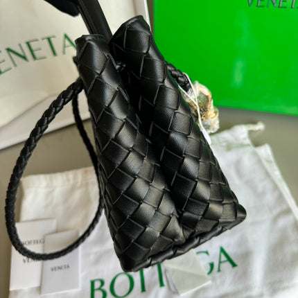 Sold Bottega Veneta Small Andiamo Black Intrecciato Handbag