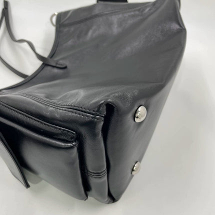 Louis Vuitton CarryAll Cargo Vibe PM Small Lambskin Leather So Black Shoulder Bag