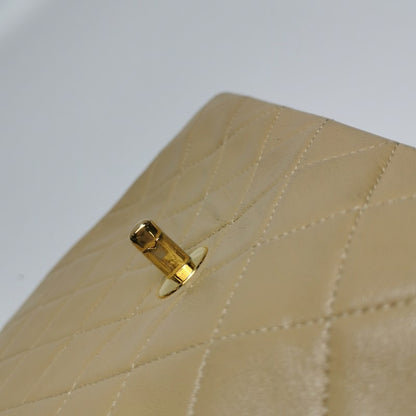 Chanel Vintage Classic Flap Mini Square Beige Lambskin 24k Gold HW, 1989-1991