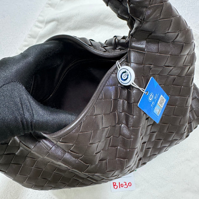 Bottega Veneta Hop Hobo Small Leather Chocolate Brown