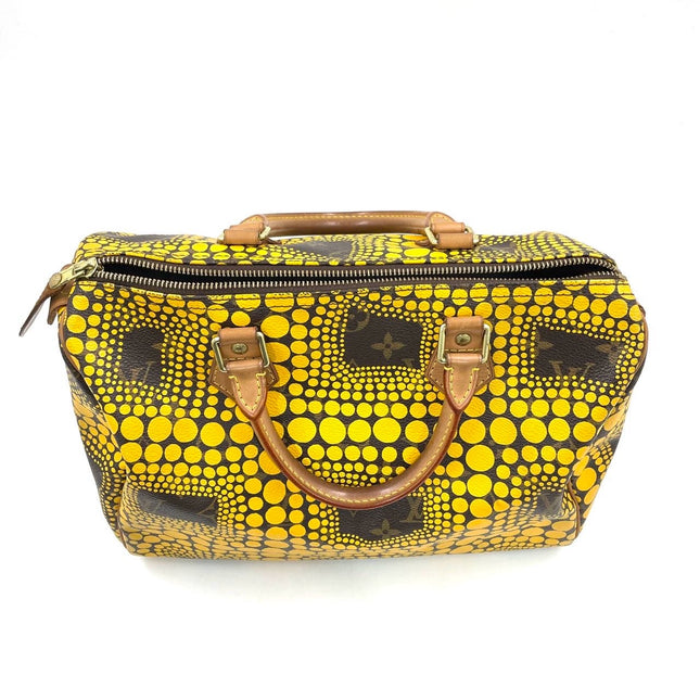 Louis Vuitton Kusama Town Speedy 30 Yellow Top Handle Bag