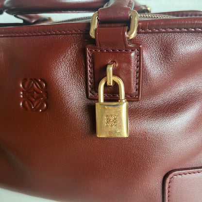 Sold Loewe Amazona 29 in Burgundy Calfskin Leather and Gold-tone Hardware