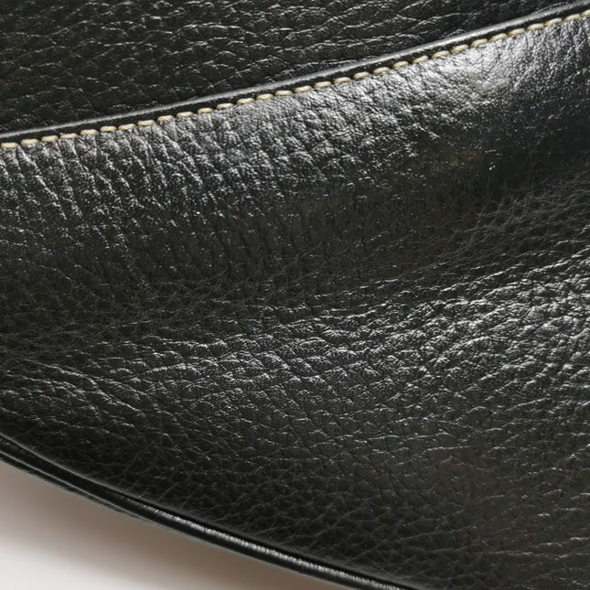 Dior Saddle Vintage Leather Black with Antiqued Gold Hardware