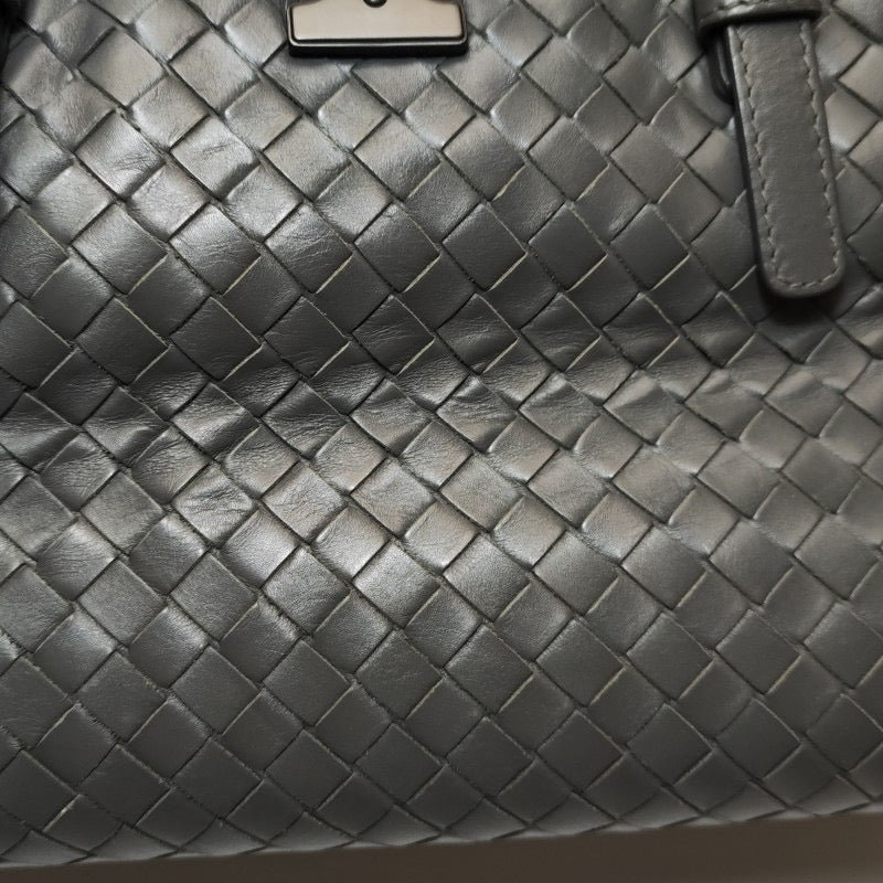 Bottega Veneta Roma Handbag Intrecciato Nappa Leather Grey Small 30cm