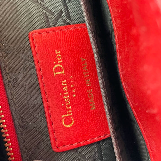 Sold Lady Dior Small My Abcdior Red Lambskin Cannage Leather
