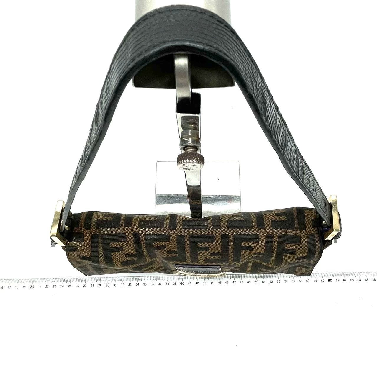 Fendi Baguette Classic Zucca Print Fendi Monogram Glossy Embroidery Lizzard Skin Strap