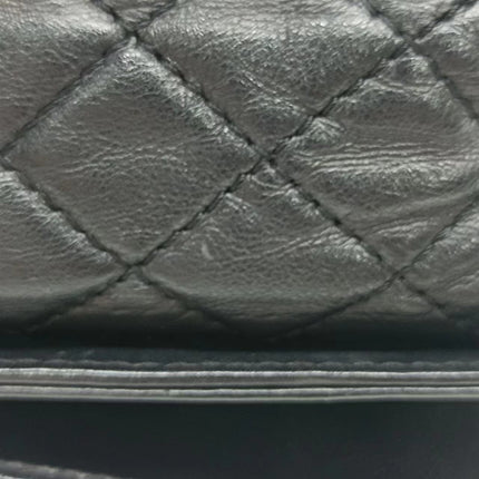 Chanel Enchained Boy Bag 2012 Black Leather Medium Flap Bag