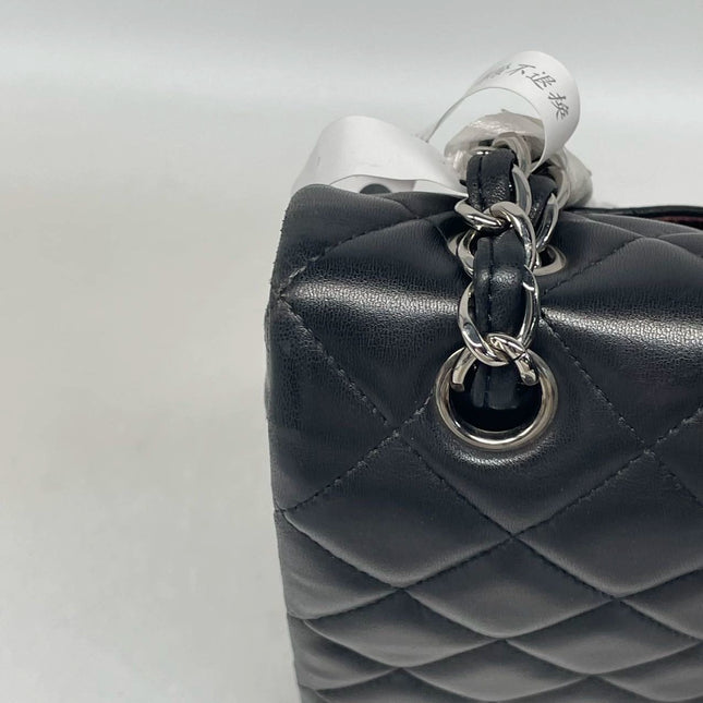 Chanel Classic Flap Maxi Black Lambskin Leather Double Flap Silver Hardware 2011-2012