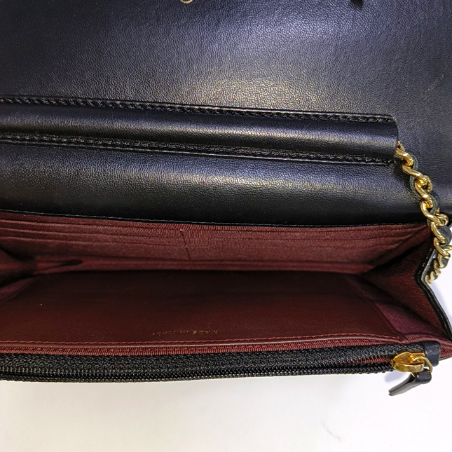 Chanel Wallet on Chain Classic Flap Black Lambskin Leather Gold Hardware