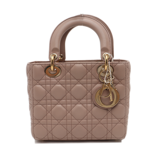 Lady Dior ABCdior Small Nude Pink Cannage Lambskin Handbag No Strap-Luxbags