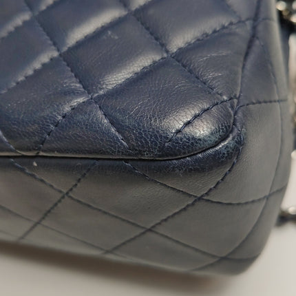 Chanel Classic Flap Mini 2020 Navy Lambskin Leather Silver Hardware