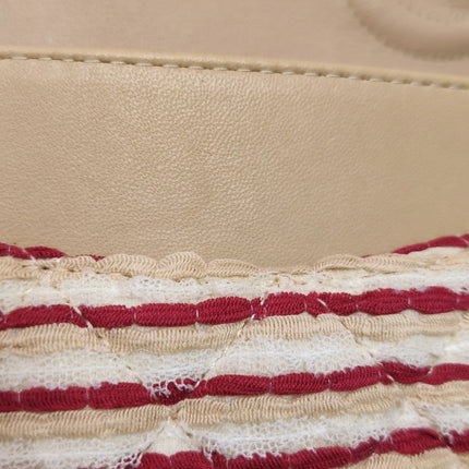 Chanel Classic Flap Red White Striped Medium Jersey Coco Sailor