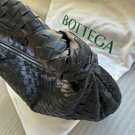 Bottega Veneta Jodie Small Black Lambskin Leather Silver Hardware