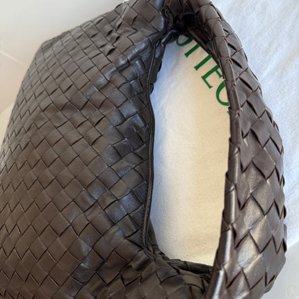Bottega Veneta Hop Hobo Small Leather Chocolate Brown