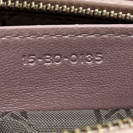 Lady Dior Medium Handbag Pearlescent Pink Cannage Leather Gold Hardware