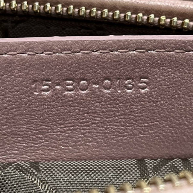 Lady Dior Medium Handbag Pearlescent Pink Cannage Leather Gold Hardware