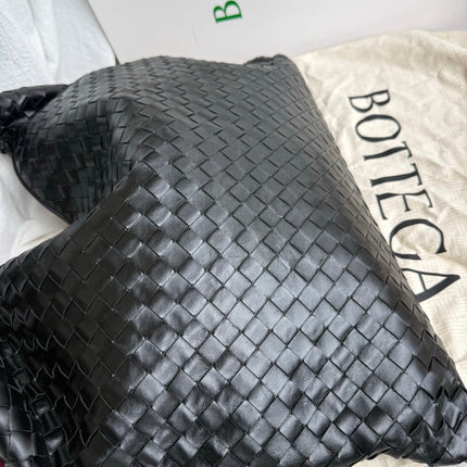 Bottega Veneta Hop Black Intrecciato Leather Maxi Hobo Bag 54cm