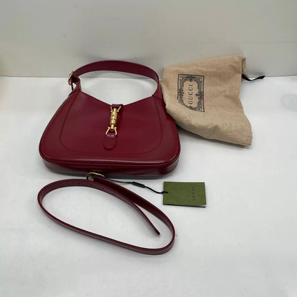 Gucci Jackie 1961 Red Burgundy Leather Bag Small Shoulder Bag