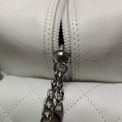 Chanel Cambon Multi-pocket Ligne Reporter Bag Large White Calfskin Leather