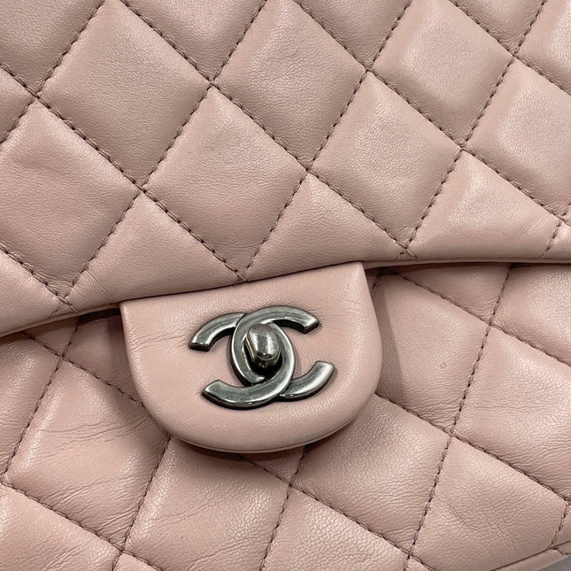 Sold Chanel Classic Flap 2014-2015 Pink Lambskin Leather Medium Shoulder Bag