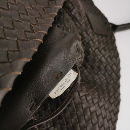 Bottega Veneta Cabat Tote Intreccio Leather Dark Chocolate Brown 45cm