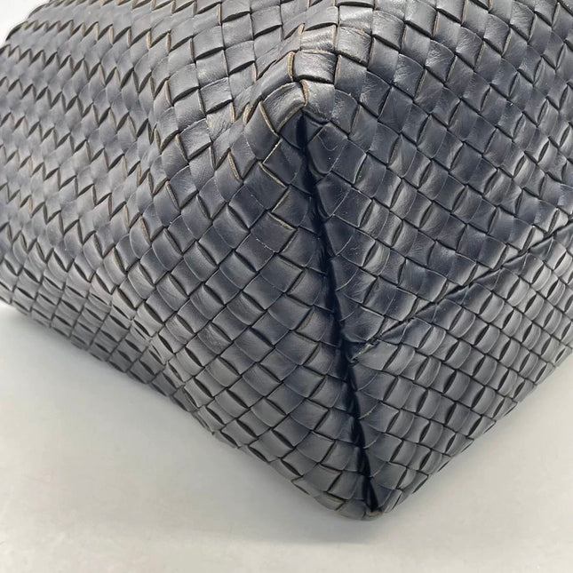 Bottega Veneta Cabat Large Intreccio Leather Tote Bag Black 40cm