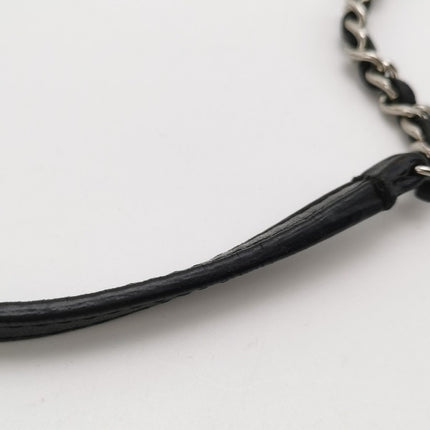 Chanel Baguette Flap Shoulder Bag Lambskin Red and Black Silver Double Chain