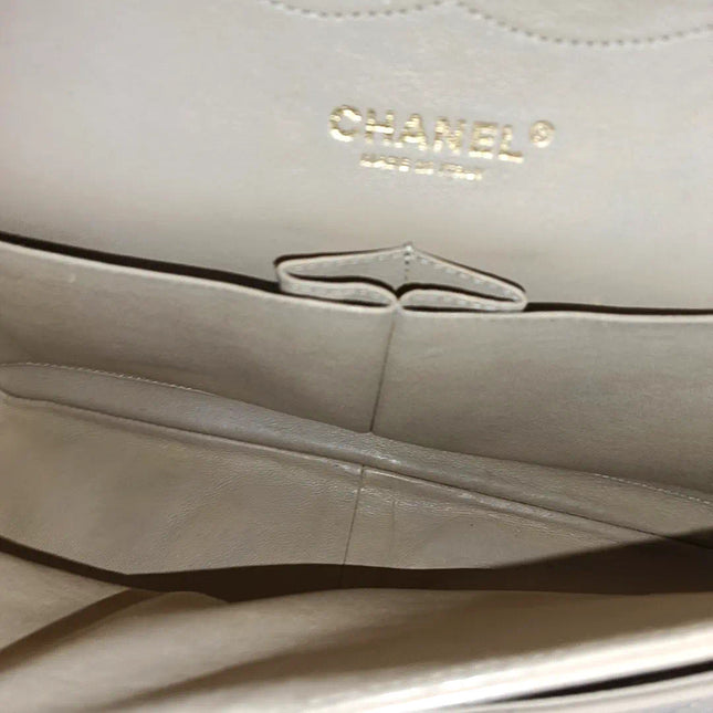 Sold Chanel Classic Flap Jumbo 2010 Beige Caviar Leather Doublr Flap Gold Hardware