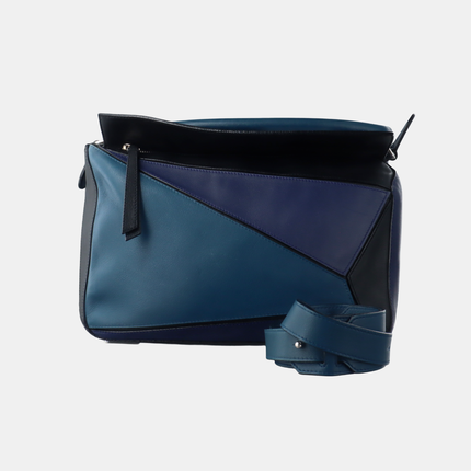 Loewe Puzzle Medium Multicolor Navy Calfskin leather bag