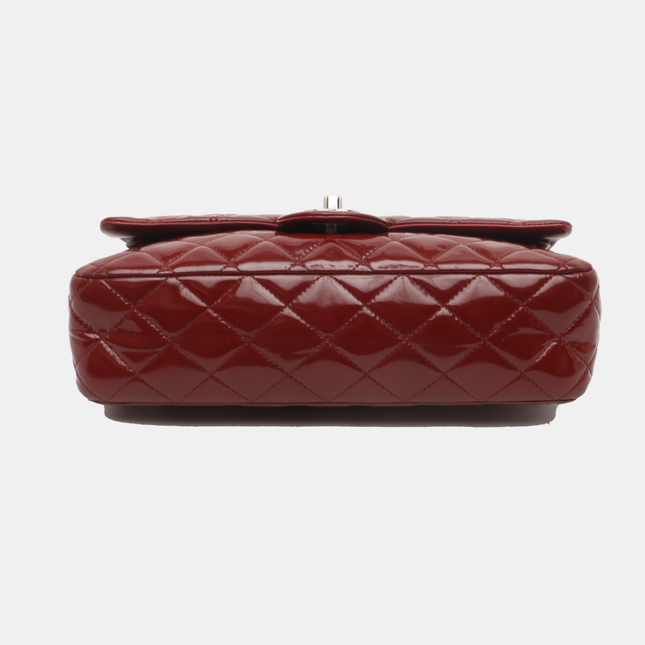 Chanel Classic Flap Medium Burgundy Patent Leather Silver HW, 2010-2011