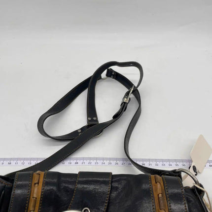 Dior Vintage Gaucho Mini Black Leather Crossbody Bag