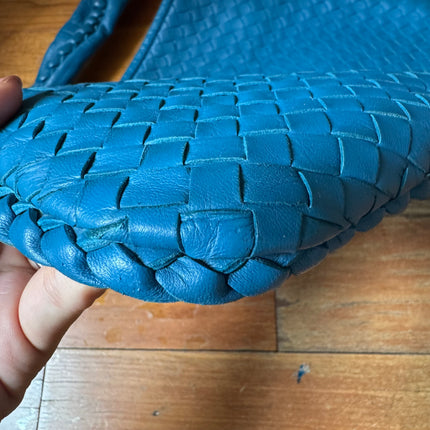 Bottega Veneta Veneta Hobo Blue Navy Intreciatto Leather Bag Large 47cm