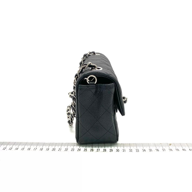 Chanel Classic Flap Mini Black Caviar Silver Hardware 2017-18