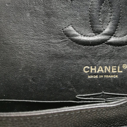 Chanel Classic Flap Medium Black Caviar Leather Gold Hardware, 2009-2010