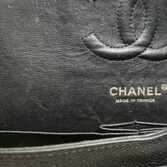 Chanel Classic Flap Medium Black Caviar Leather Gold Hardware, 2009-2010