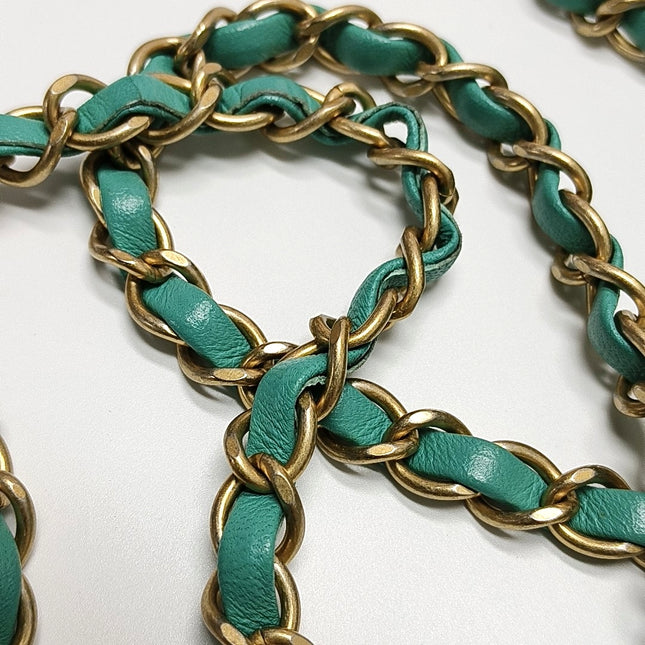 Chanel Classic Flap Mini 2018 Turquoise Blue Green Lambskin Leather Gold Hardware