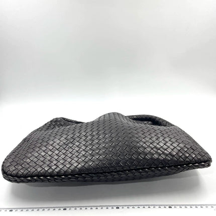 Bottega Veneta Intrecciato Hobo Bag Medium Dark Chocolate Brown Lambskin leather 45cm