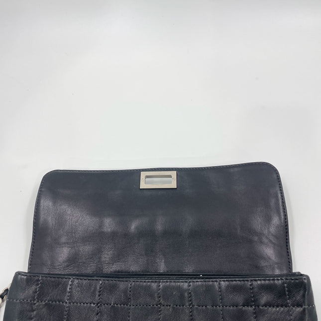Chanel 2.55 Black Lambskin Square Stitching Shoulder Bag