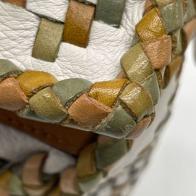 Loewe Puzzle Small Leather Woven Braided Multicolor Crossbody Bag