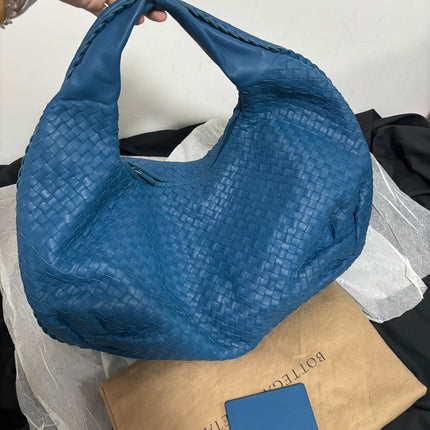 Bottega Veneta Belly Hobo Intrecciato Blue Navy Leather Maxi 50cm